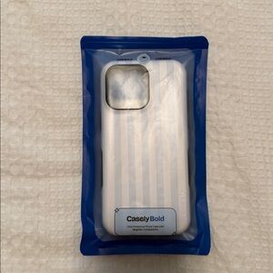 Casely Bold white & blue striped Phone Case with MagSafe Compatibility